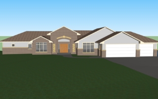 Baker Front of Home 3D Rendering