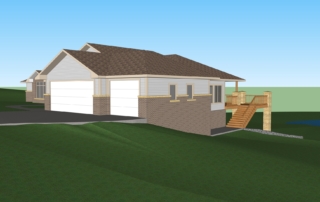 Baker Front Right of Home 3D Rendering